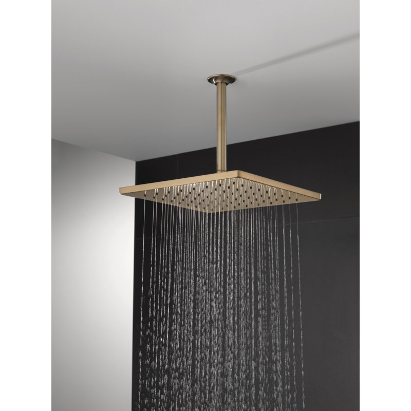 Pomme de douche à pluie avec technologie H2Okinetic, Lumicoat champagne bronze