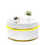 Table basse Tavi, plateau en verre rond de 39 po et bord doré à DEL, blanc