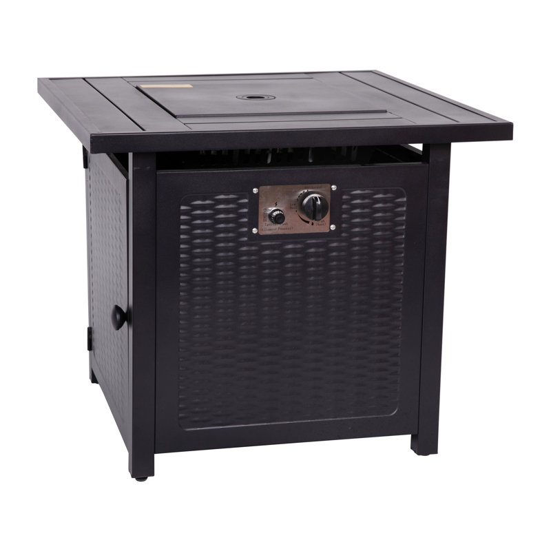 Marilyn Square Steel Propane Smokeless Fire Pit Table with Hidden Fuel Tank