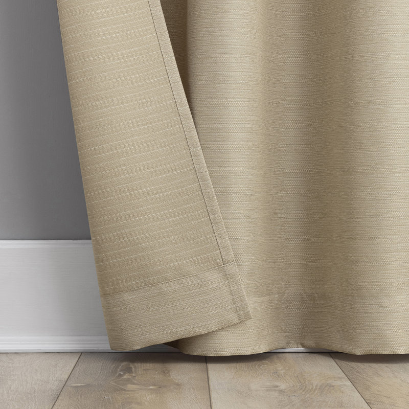 Panneau de rideau semi-diaphane avec œillets Landon, L 40 po x L 63 po, Beige
