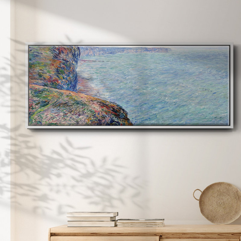 La mer vue des falaises de Fecamp, 1881, H 8 po x l 20 po x P 1,5 po, Blanc