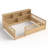 Full Size Wooden Floor Bed With Extra-High Safety Guardrails, Side Storage Decorative Function-887469268-887469265