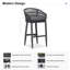 Tabouret de bar d'extérieur avec coussin imperméable 28,54 po Alhan-644499629