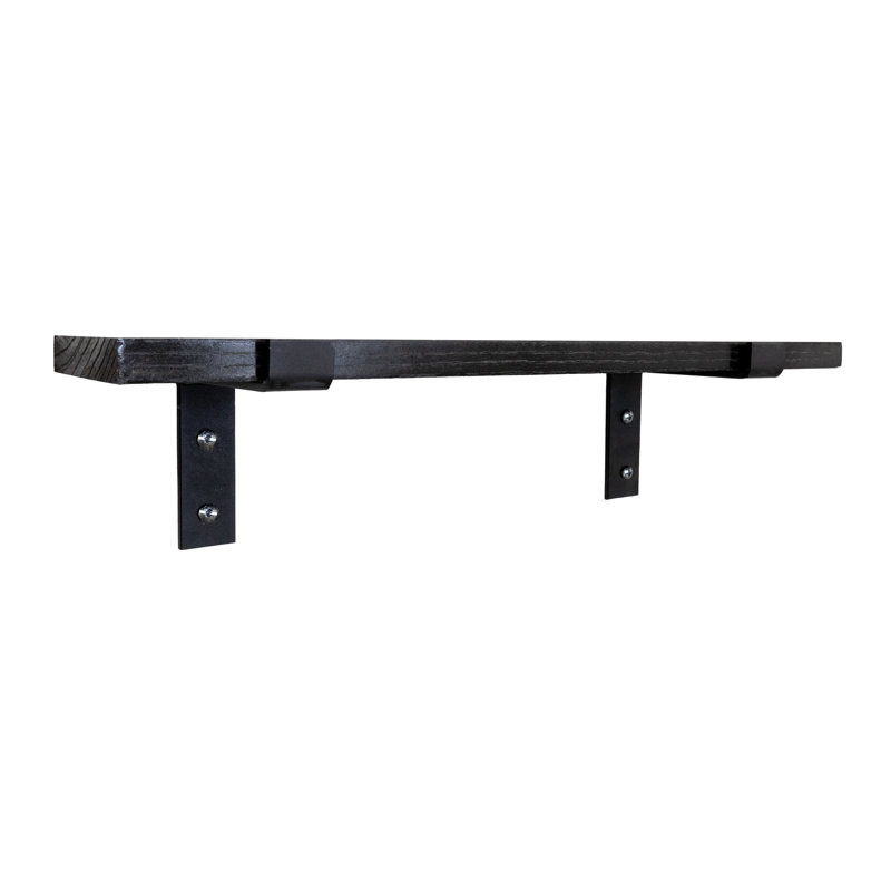 Rayne Red Oak Bracket Shelf, 2" H x 31" W x 6" D, Black