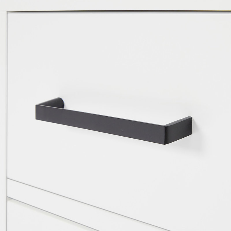 48" Single Bathroom Vanity Base Only, White, Matte Black