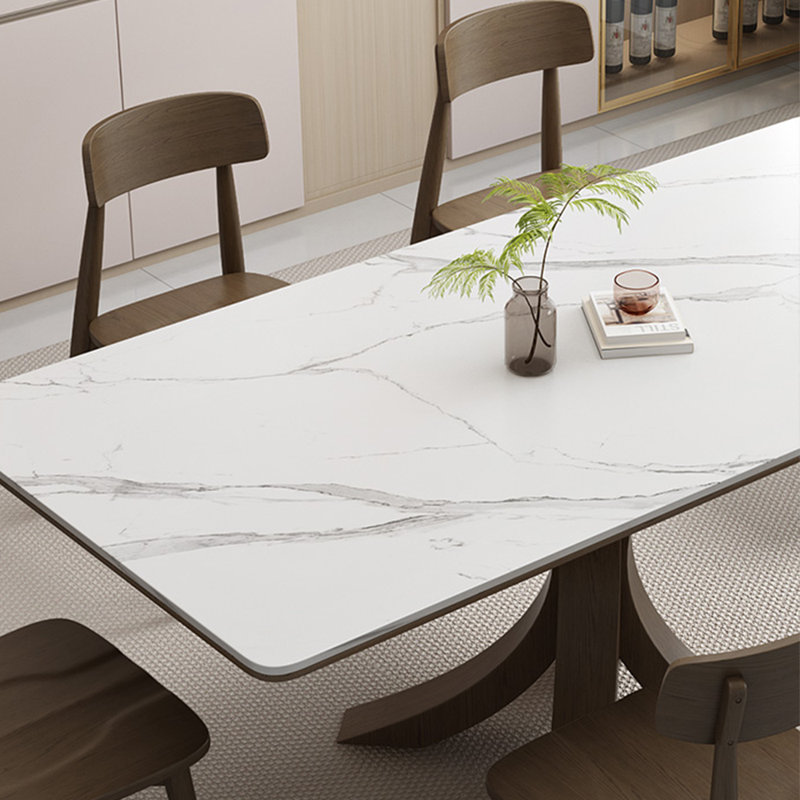 Italian style simple rectangular dining table sets, 29.5"H x 63"L x 31.5"W