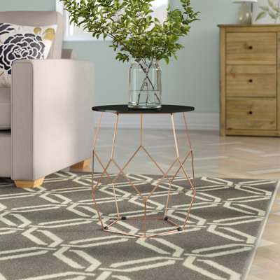 Klein Glass Top Abstract End Table