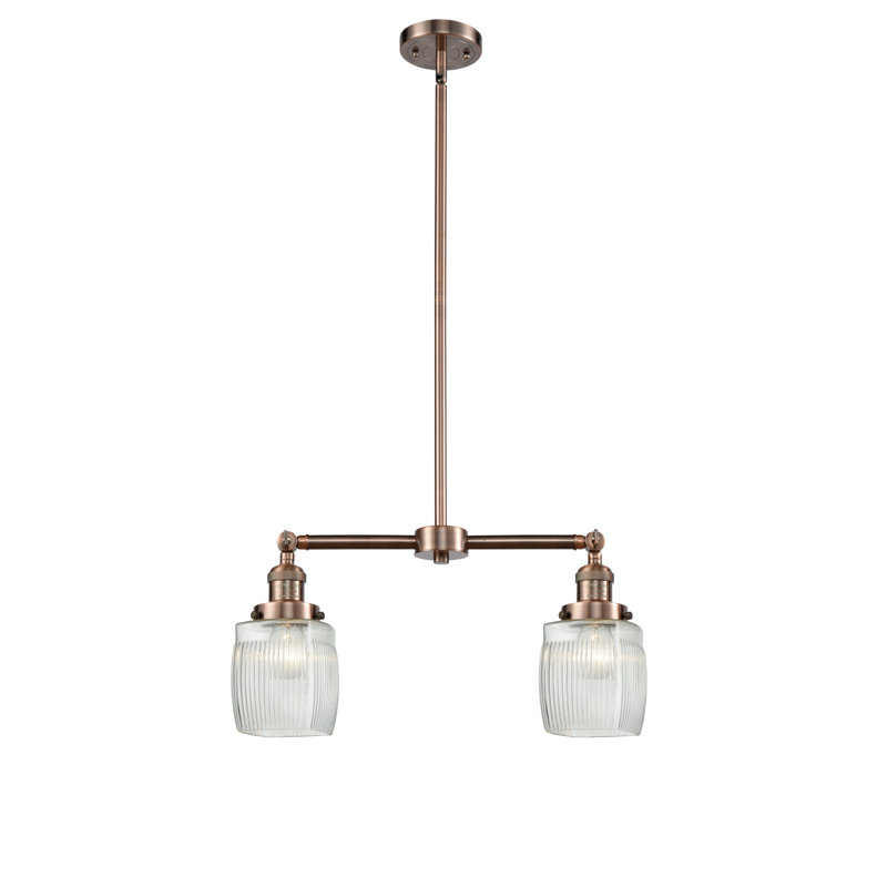 Saroyan 2 - Light Kitchen Island Pendant, Clear, Antique Copper