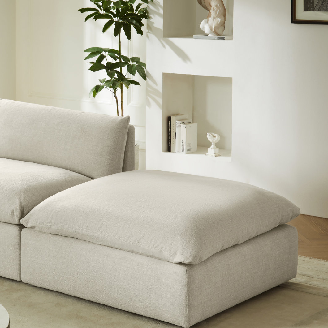 Annabella 41" Ottoman, Effie Linen Performance Weave