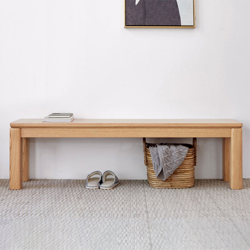 Banc en bois massif Burlywood, H 19,63 po x l 53,15 po x P 12,6 po