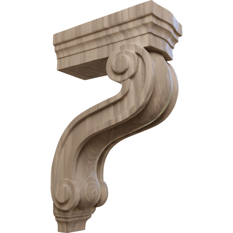 Los Angeles Hollow Back Corbel, Noyer, L 3,375 po x P 6,5 po x H 10,5 po
