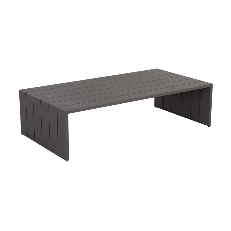 Warm Gray Rectangular Aluminum Outdoor Coffee Table