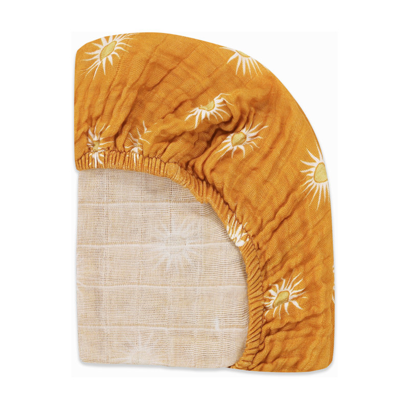 Golden Hour Muslin Mini Crib Sheet