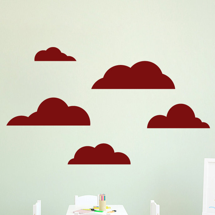 Abstract Non-Wall Damaging Wall Decal, Cranberry