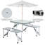 Samee Rectangular Folding Outdoor Camping Table With Umbrella Hole , 135cm W 84.5cm D
