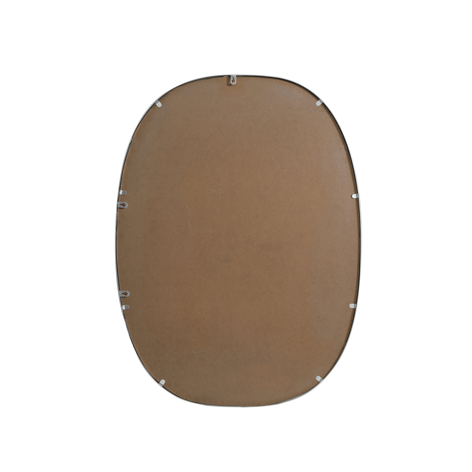 Sabine Metal Curved Oval Wall Mirror, Silver, 36" x 27"