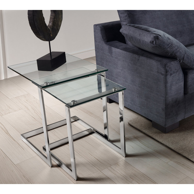 Howardwick Glass Top C Table Nesting Tables