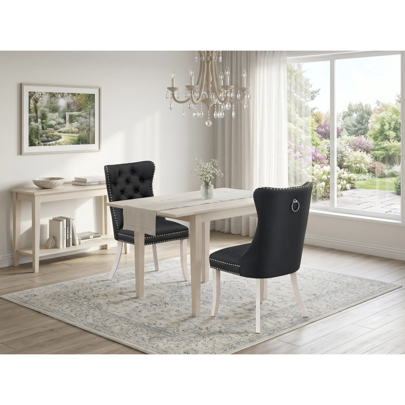 Ensemble de salle à manger 3 pièces composé d'une table de cuisine rectangulaire avec Dropleaf et 2 chaises rembourrées