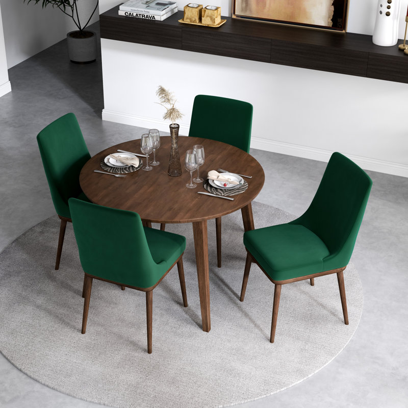 Ensemble repas pour 4 personnes Ruchi, Vert, Noyer