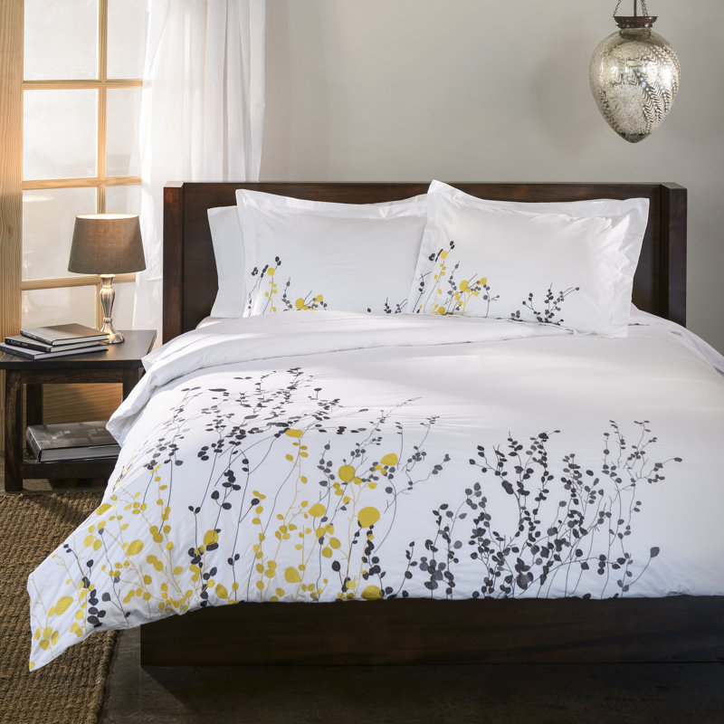 Spring Embroidered Duvet Cover Set, Full/Queen Duvet Cover + 2 Standard Shams