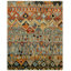 Artisan Hand Knotted Wool Southwestern Area Rug in Steel Blue; Earth; Ivory; Rust