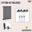 iBathUK Belgravia Horizontal Single Slim Flat Panel Radiator Angled Valve-518936205-518936192