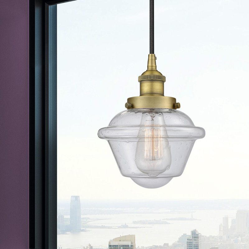 Luminaire suspendu simple à 1 lumière Calliope, Laiton brossé
