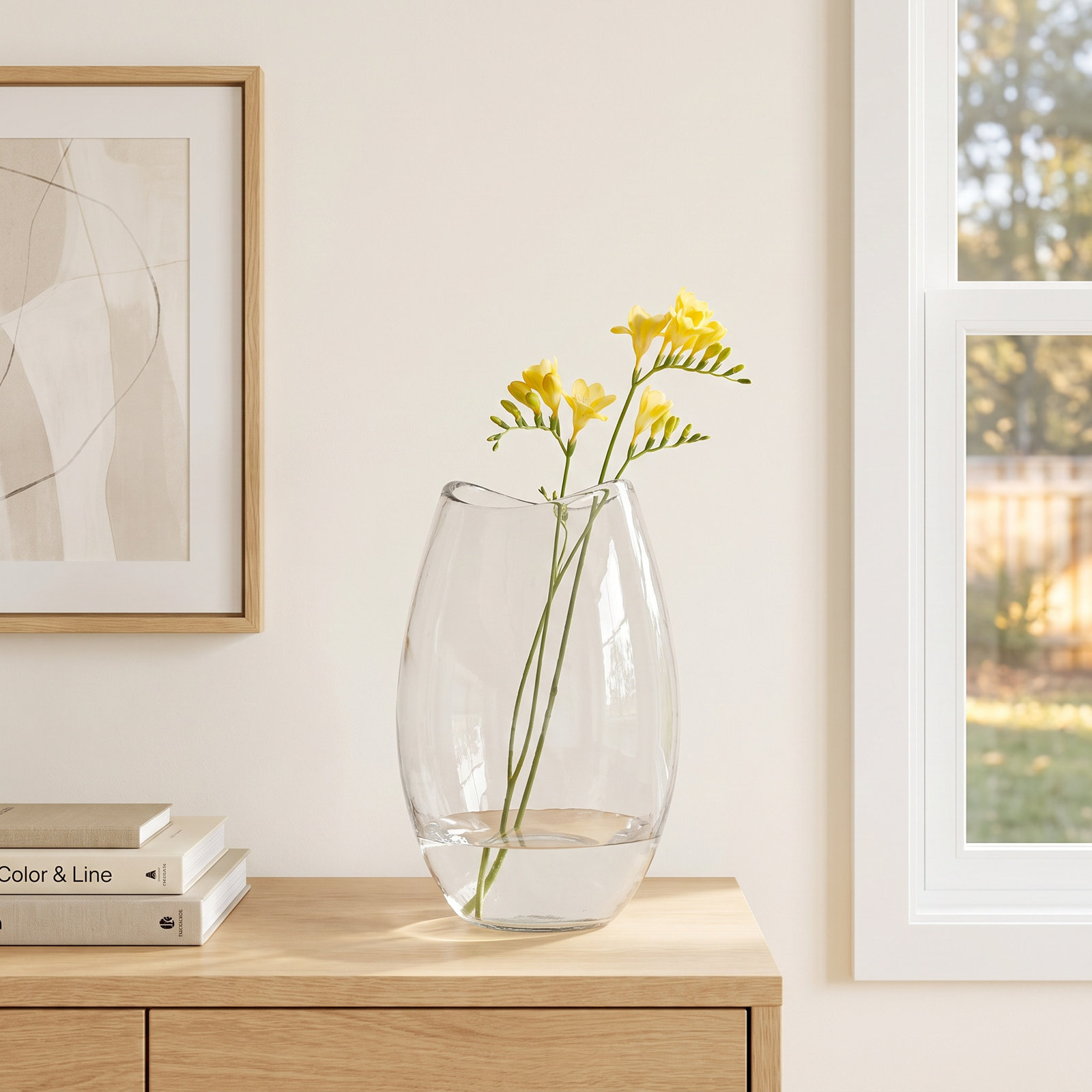 Glass Table Vase, 14" H x 9" W x 9" D