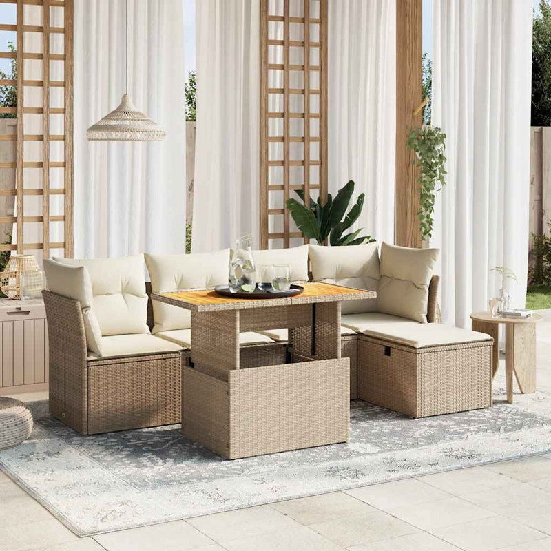 Grand canapé modulaire en rotin PE Vidaxl