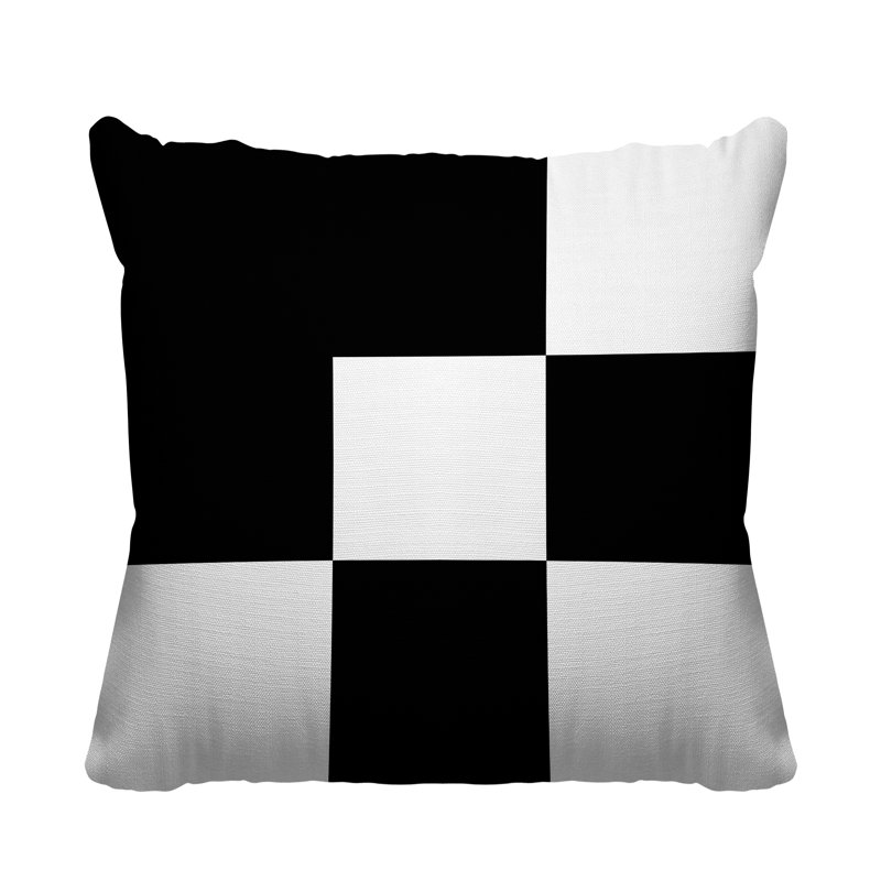 Coussin décoratif intérieur / extérieur Marcia, L 17 po x H 17 po, Noir