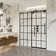 Puente 68" W x 78" H Single Sliding Shower Door in Matte Black