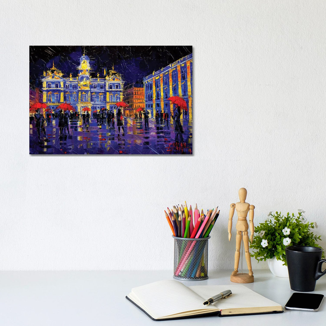 The Festival Of Lights In Lyon France by Mona Edulesco - Wrapped Canvas Gallery-Wrapped Canvas Giclée