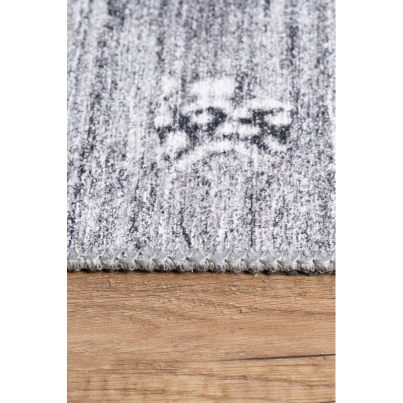 Tapis décoratif gris et vert, Rectangle 3 pi 10 po x 5 pi 3 po