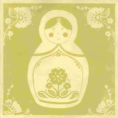 Poupée russe en vert