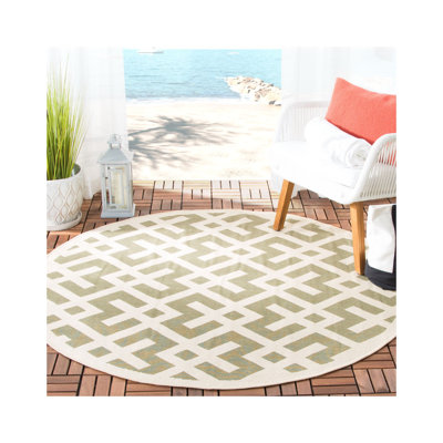 Tapis intérieur / extérieur vert / os Arneshia