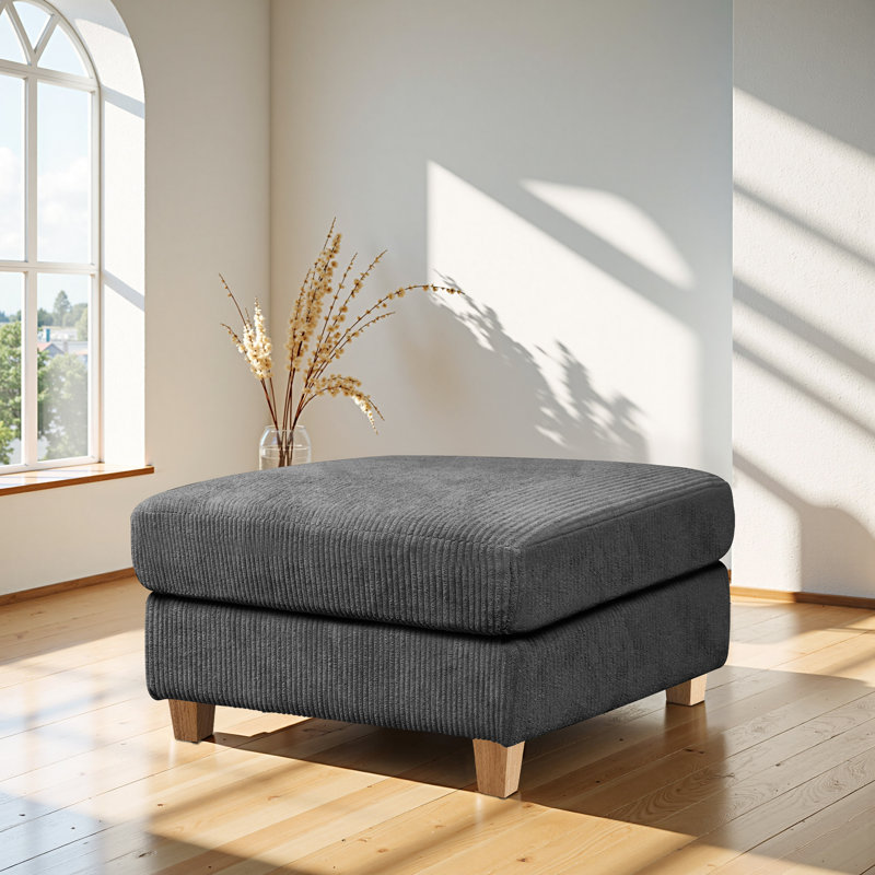 29.52-inch upholstered ottoman, Dark Gray