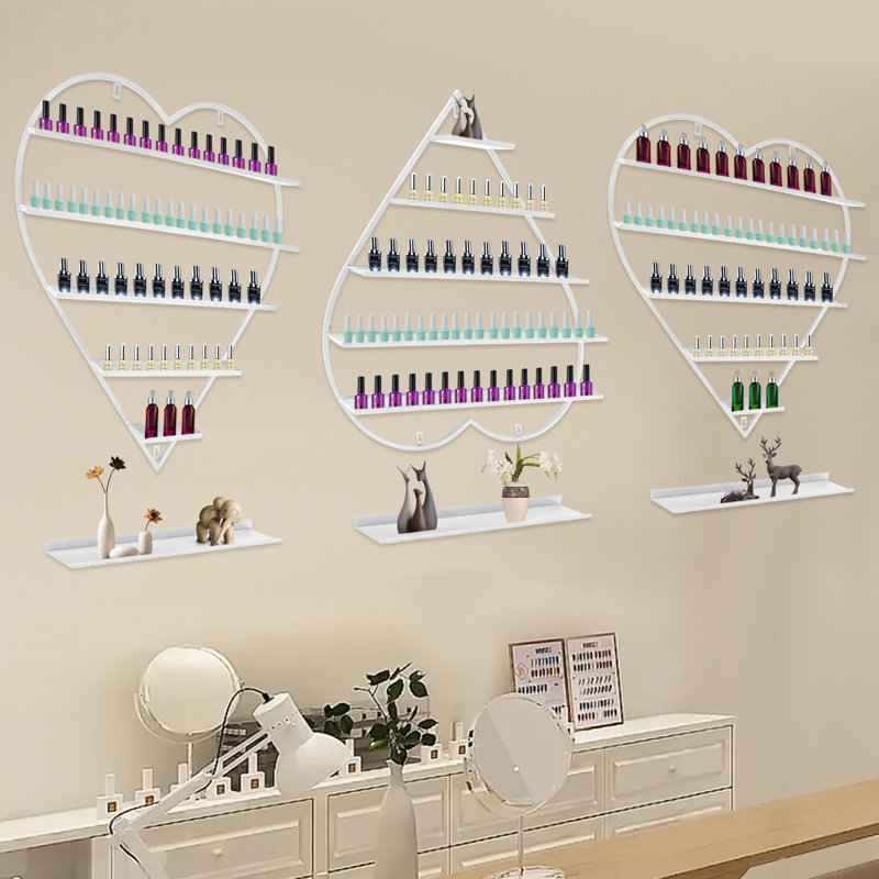 Supports de rangement muraux pour vernis à ongles, présentoir à 5 niveaux, organisateur de vernis à ongles mural 6 pièces 