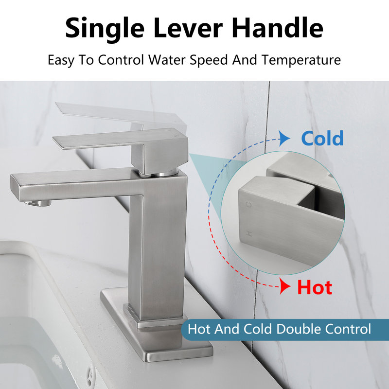 Single Hole Bathroom Faucet, Brushed Nickel