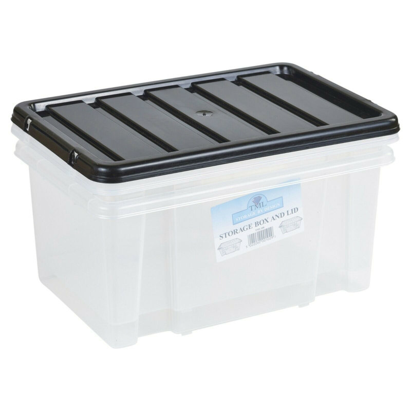 Symple Stuff Plastic Decorative Bin, Black, 24 Litre