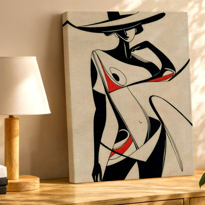 Abstrait, femme, figure moderne, impression sur toile murale minimaliste moderne, abstrait moderne, décoration de salon pour chambre à coucher, bureau, couloir, galerie, décoration murale, décor de salon