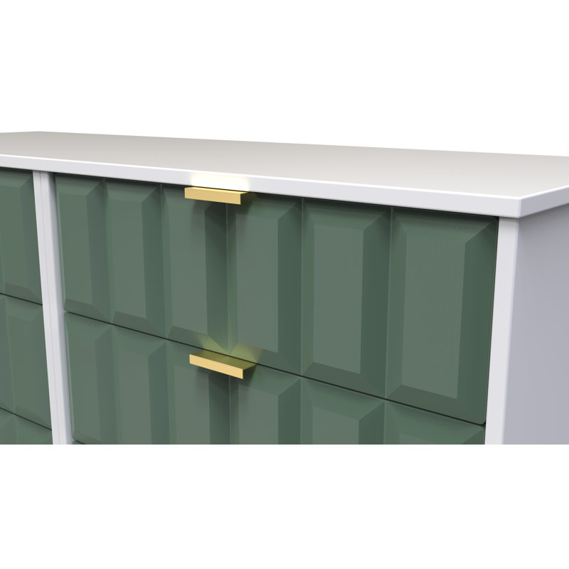 Allem 115cm W 6 - Drawer Chest of Drawers, Labrador Green/White