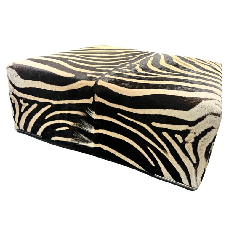 XL Square Zebra Ottoman