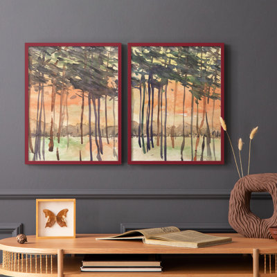 Entre les arbres, impression encadrée I-Premium - prête à être accrochée - aucun clou requis - aucun clou requis