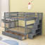 Lit superposé double en bois avec tiroirs Dinuk-1555055791
