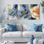 «Blue Peony», reproduction d'art sur toile abstraite (ensemble de 3)-1521005979