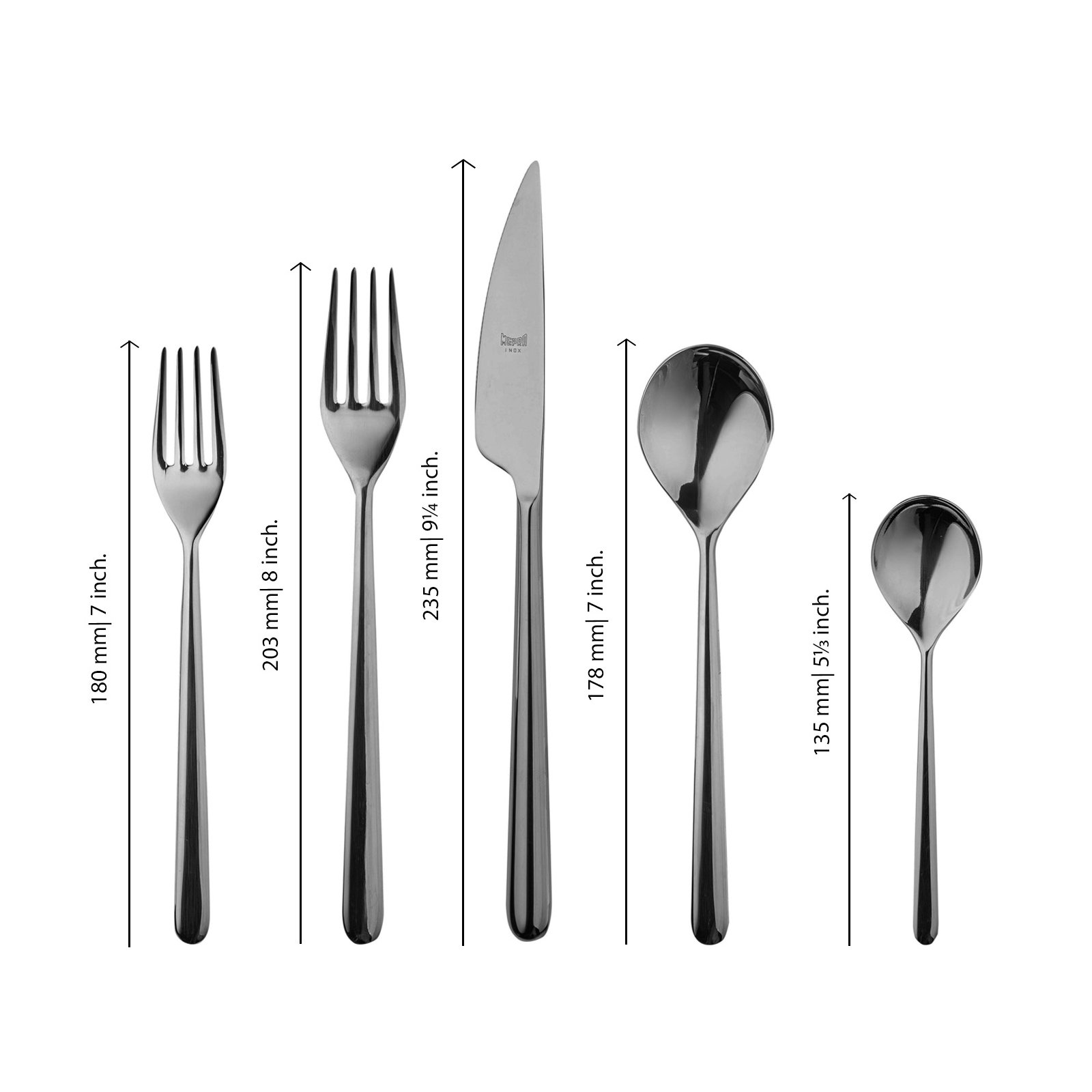 Linea Stainless Steel Flatware - Set of 20, Black Gold