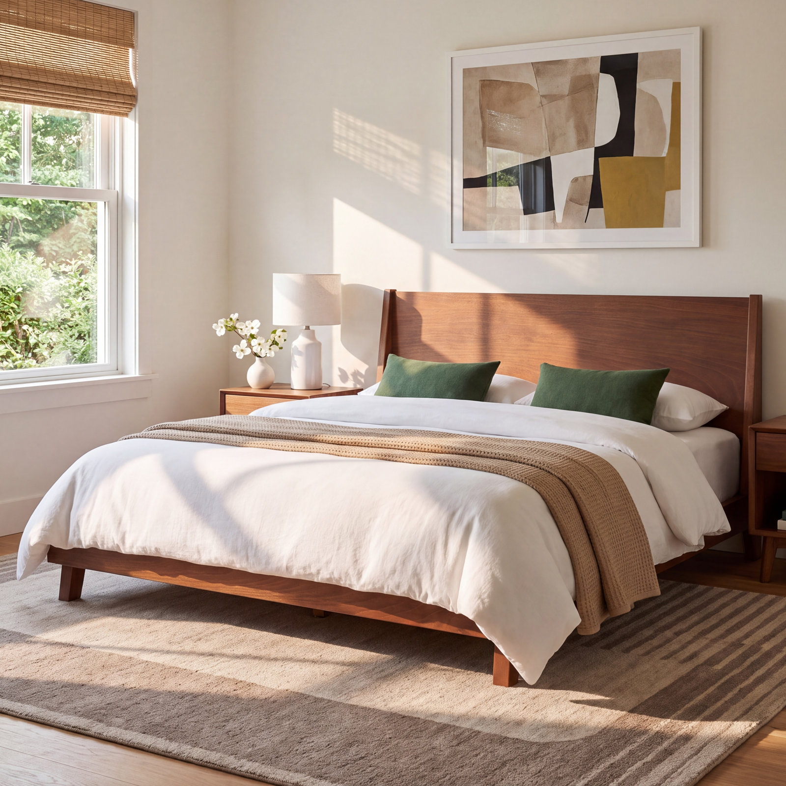 Juno Solid Wood Wingback Bed, California King