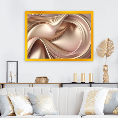 Luscious liquide or en rose discret et taupe VI - reproduction sur toile