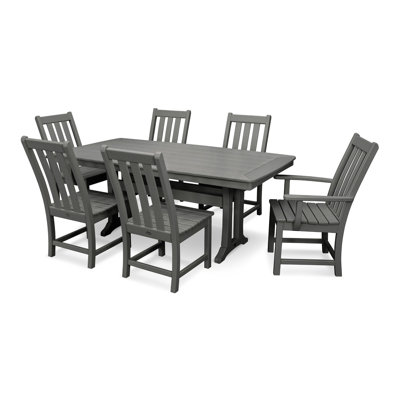 POLYWOOD Vineyard 7-Piece Dining Set with Trestle Legs