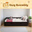 Lit de jour extensible avec couchette, lit de jour en bois avec couchette-2133152209